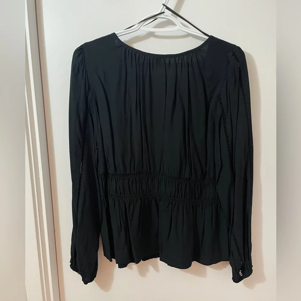 Old Navy Black Peasant Style Blouse - Picture 3 of 4